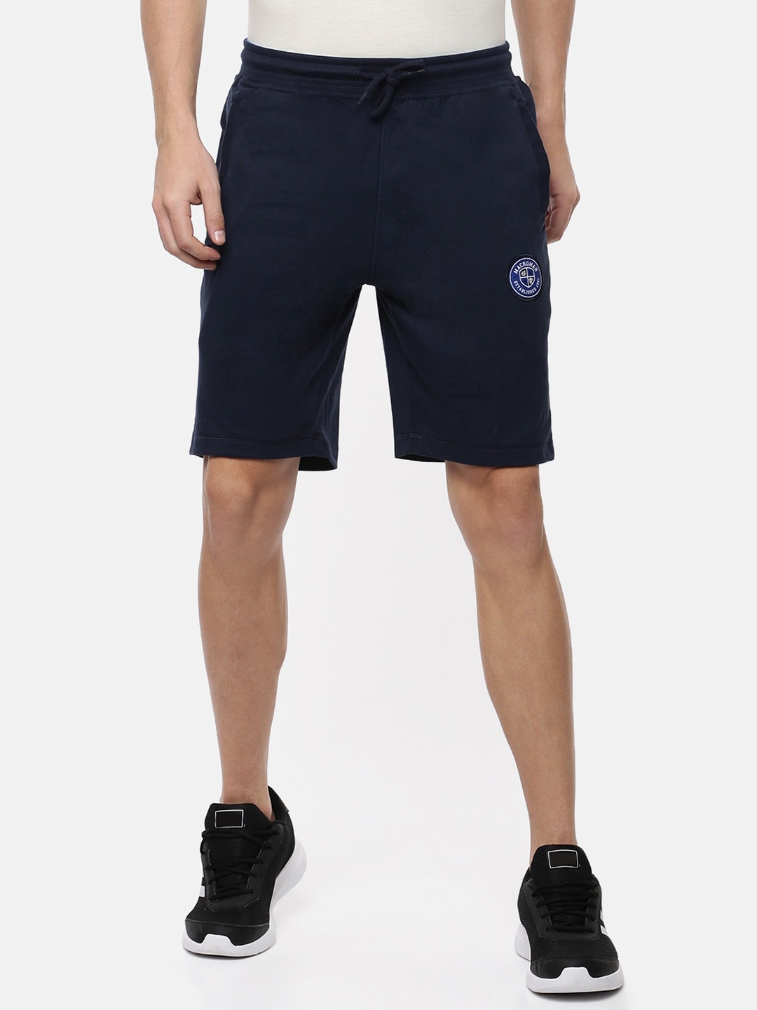 

Macroman M-Series Men Mid-Rise Sports Shorts, Navy blue