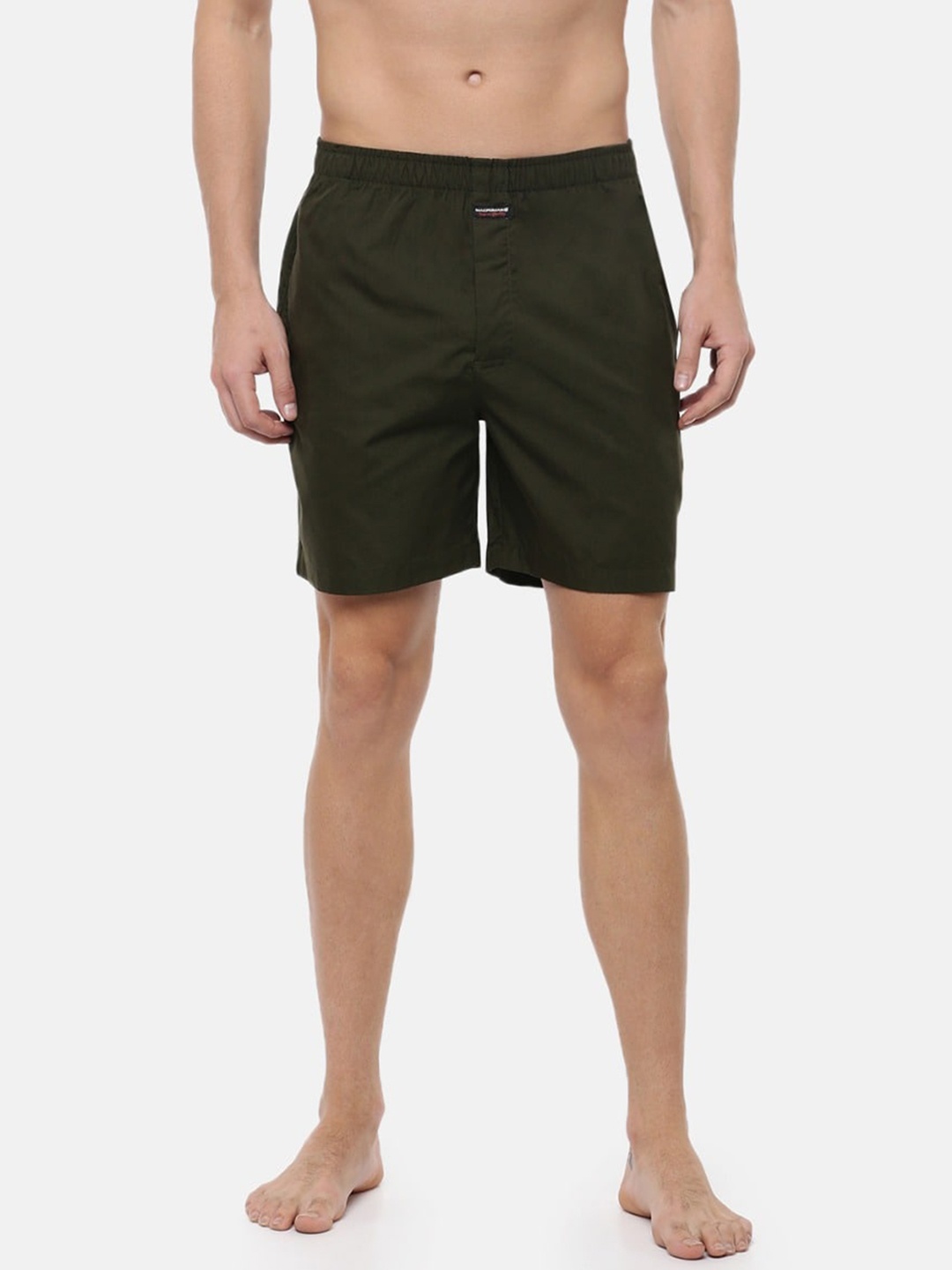 

Macroman M-Series Men Mid-Rise Pure Cotton Shorts, Green