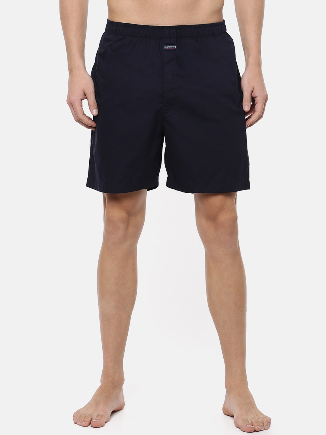 

Macroman M-Series Men Mid-Rise Cotton Shorts, Navy blue