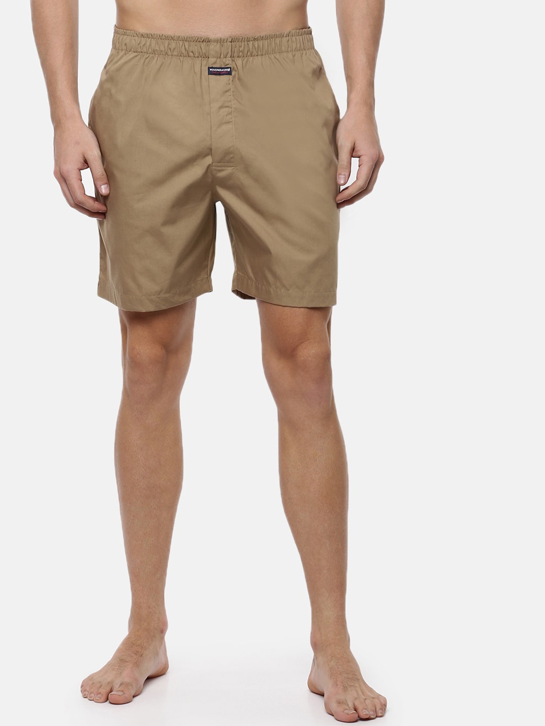 

Macroman M-Series Men Mid-Rise Cotton Shorts, Khaki