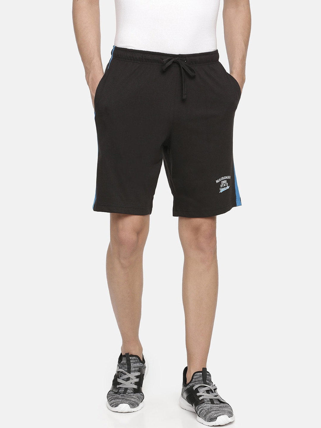 

Macroman M-Series Men Mid Rise Sports Shorts, Black