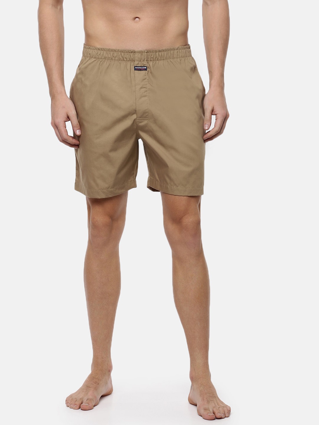 

Macroman M-Series Men Mid-Rise Pure Cotton Shorts, Khaki