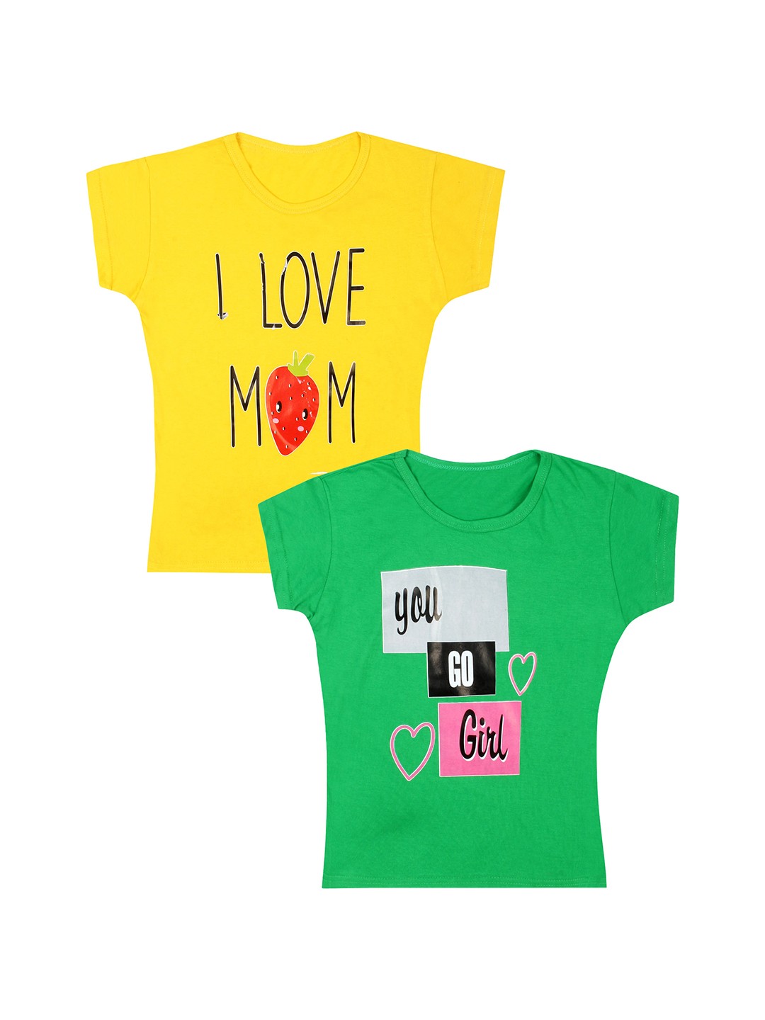

CAREPLUS Pack Of 2 Printed Cotton T-Shirts, Yellow