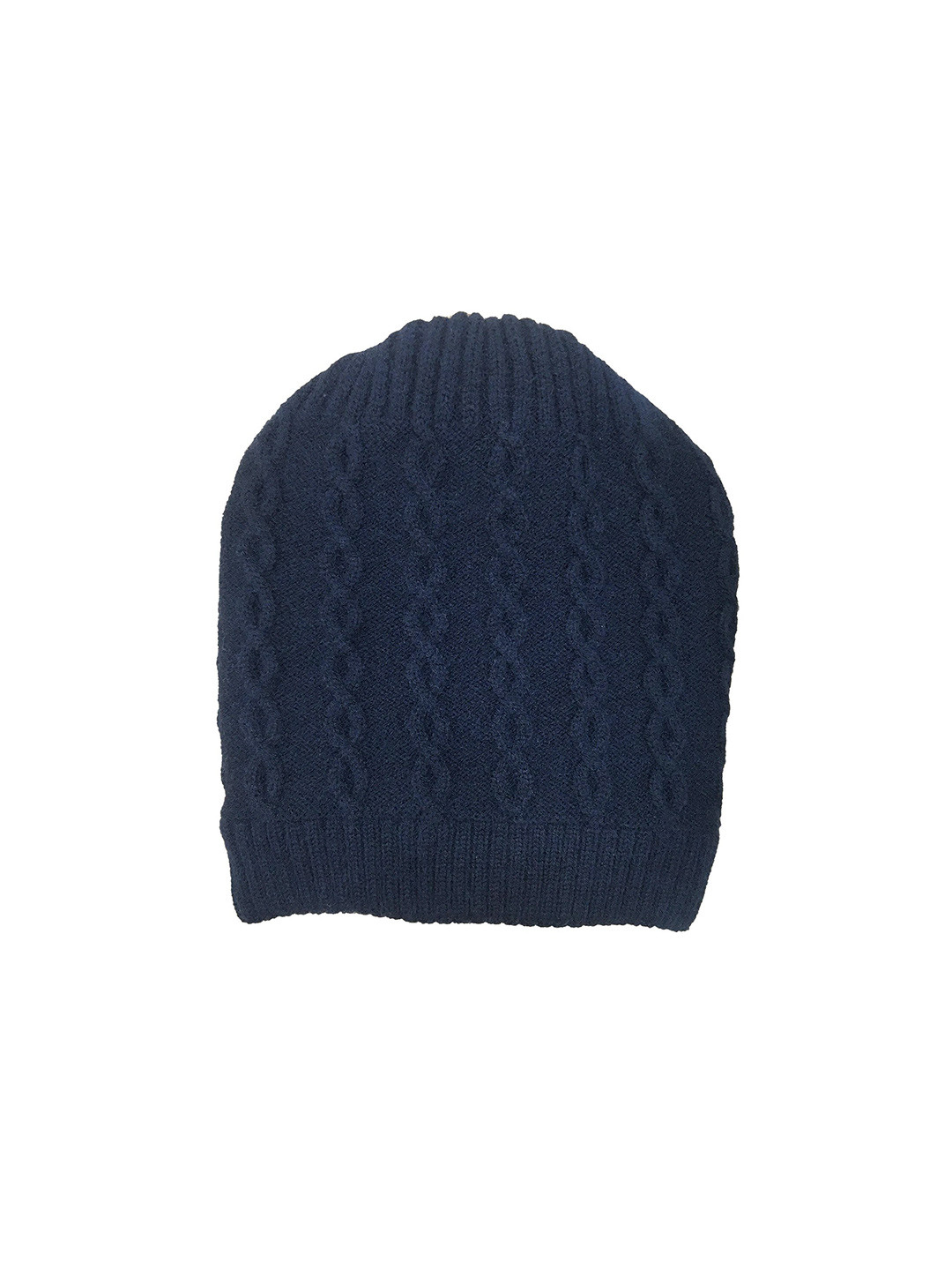 

Gajraj Self Design Woollen Beanie, Navy blue