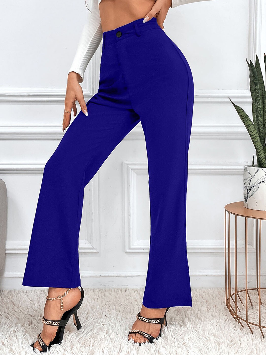 

LEE TEX Women Relaxed Straight Leg High-Rise Parallel Trousers, Blue