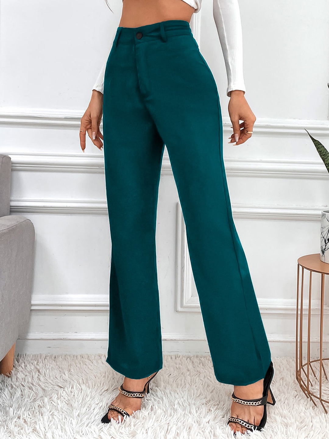 

LEE TEX Women Relaxed Straight Leg High-Rise Parallel Trousers, Green