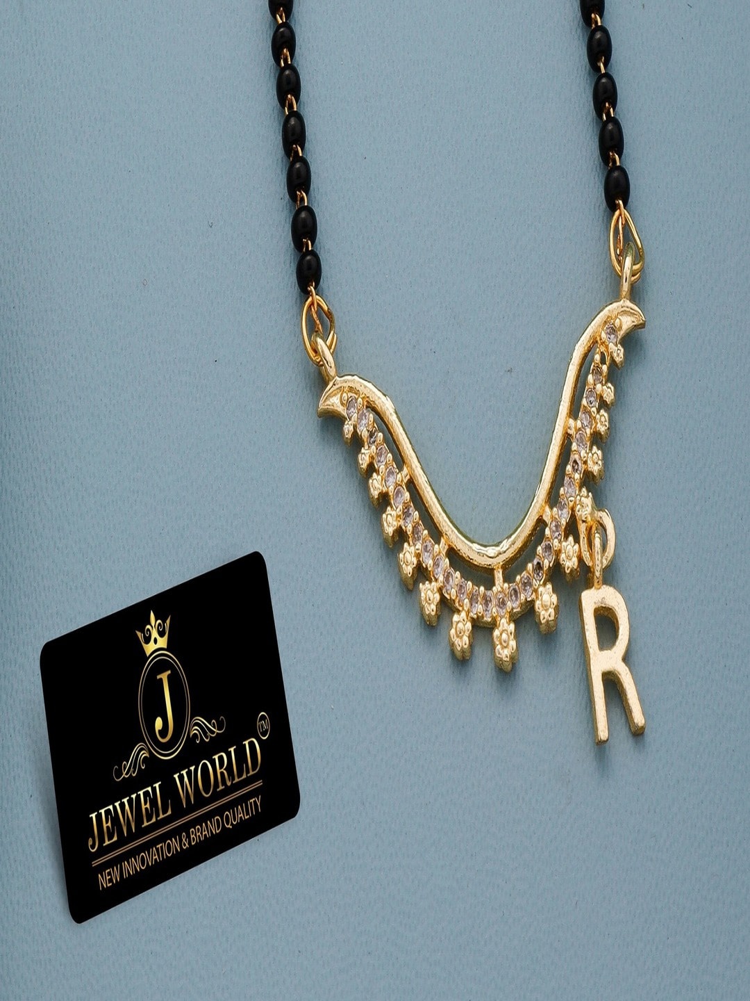 

JEWEL WORLD Gold-Plated Beaded Mangalsutra