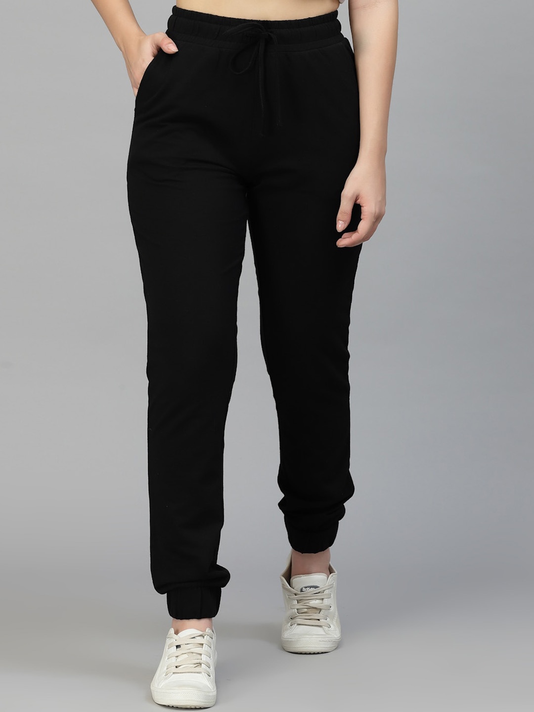 

Strong And Brave Women Cotton Odour Free Joggers, Black
