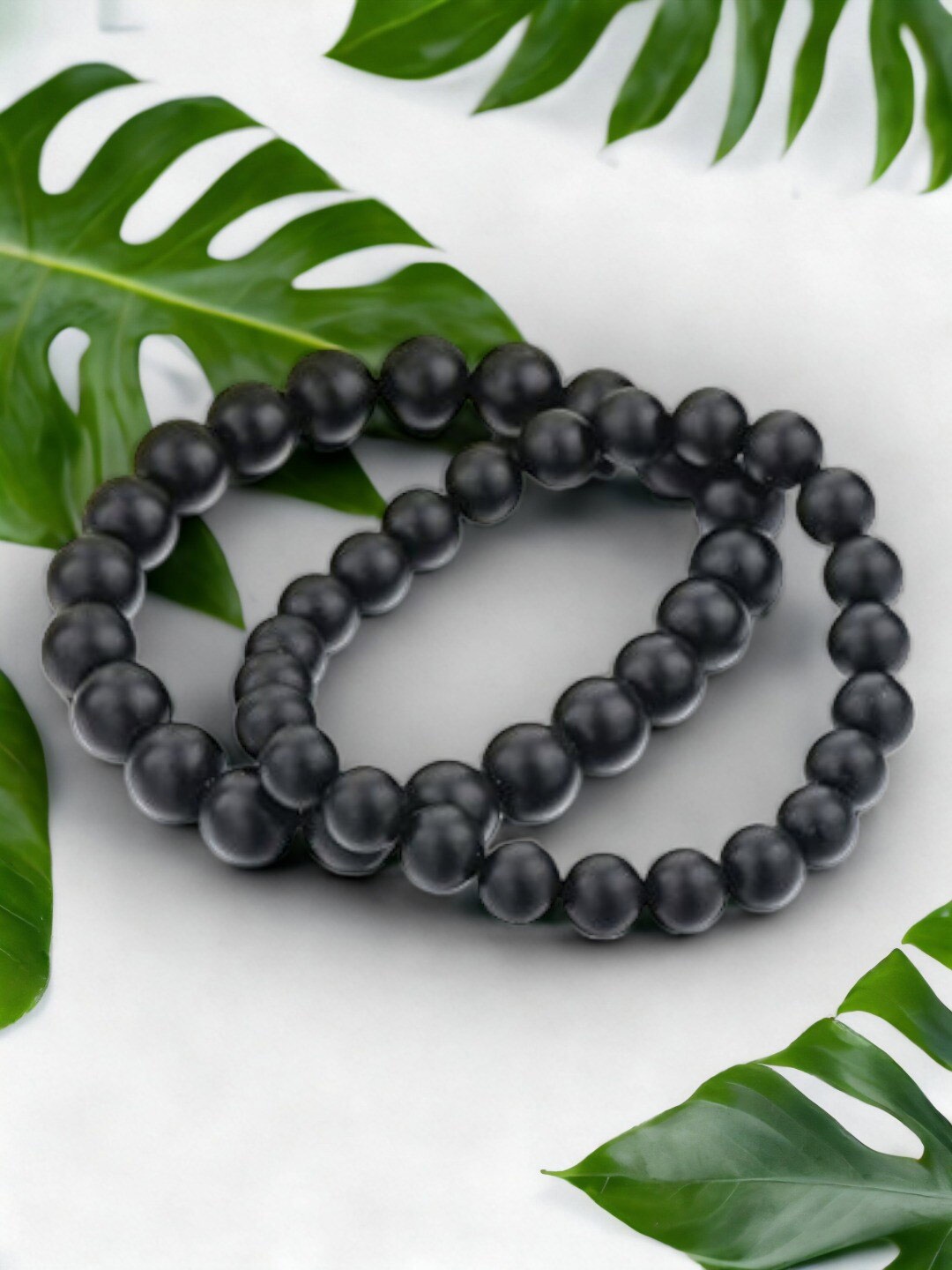 

HOT AND BOLD Set Of 2 Beaded Elasticated Bracelet, Black