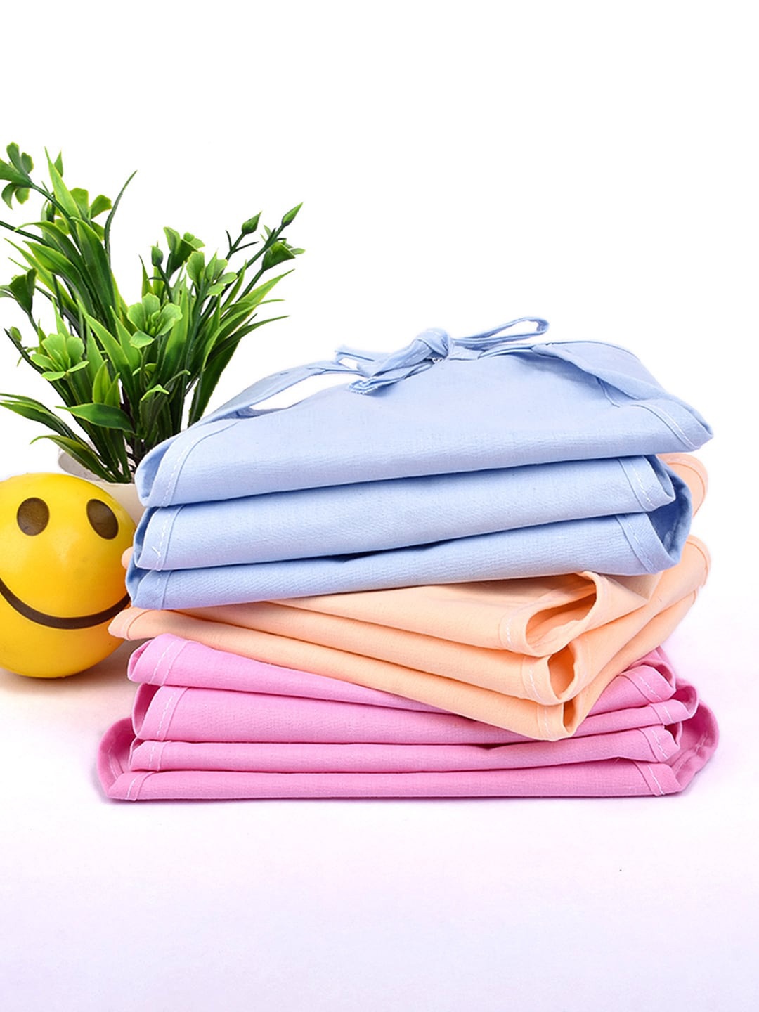 

Moms Home Pack Of 10 Organic Cotton Double Layered Cloth Nappy, Multi