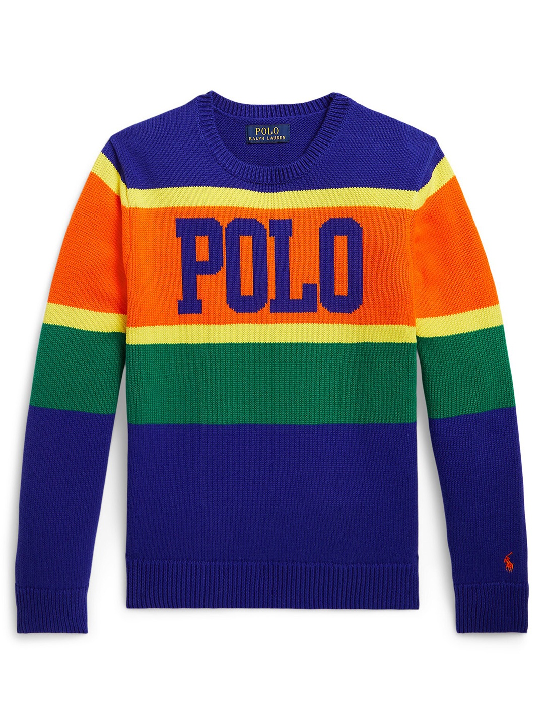 

Polo Ralph Lauren Boys Colourblocked Cotton Pullover, Blue