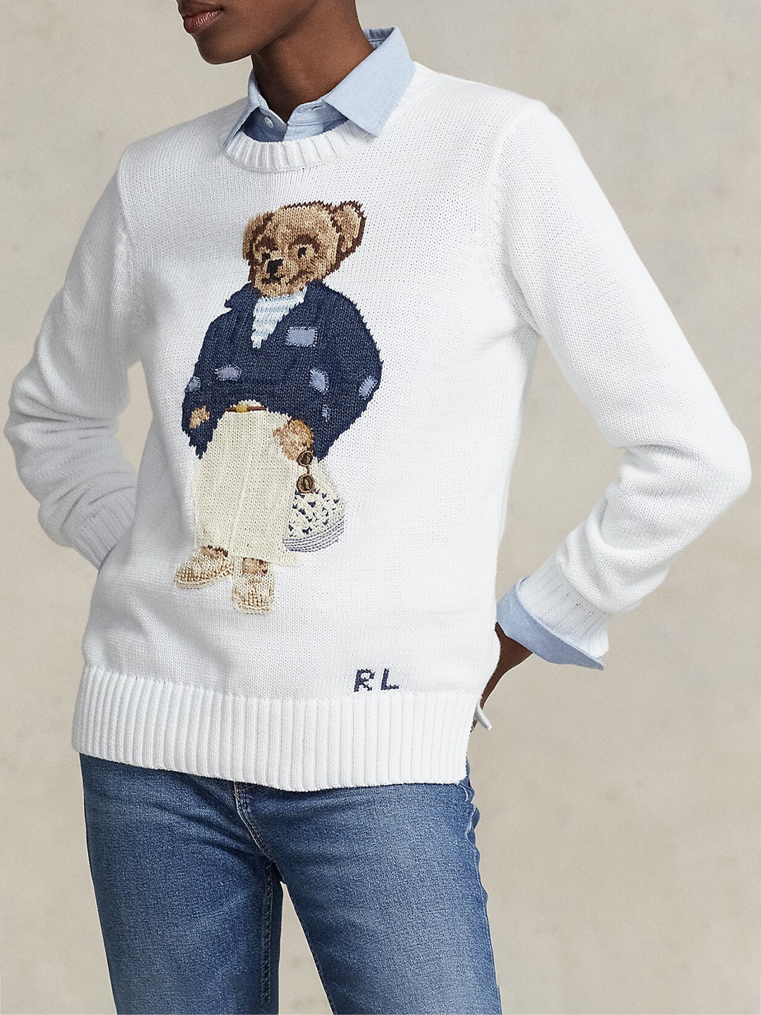 

Polo Ralph Lauren Graphic Printed Sweater, White