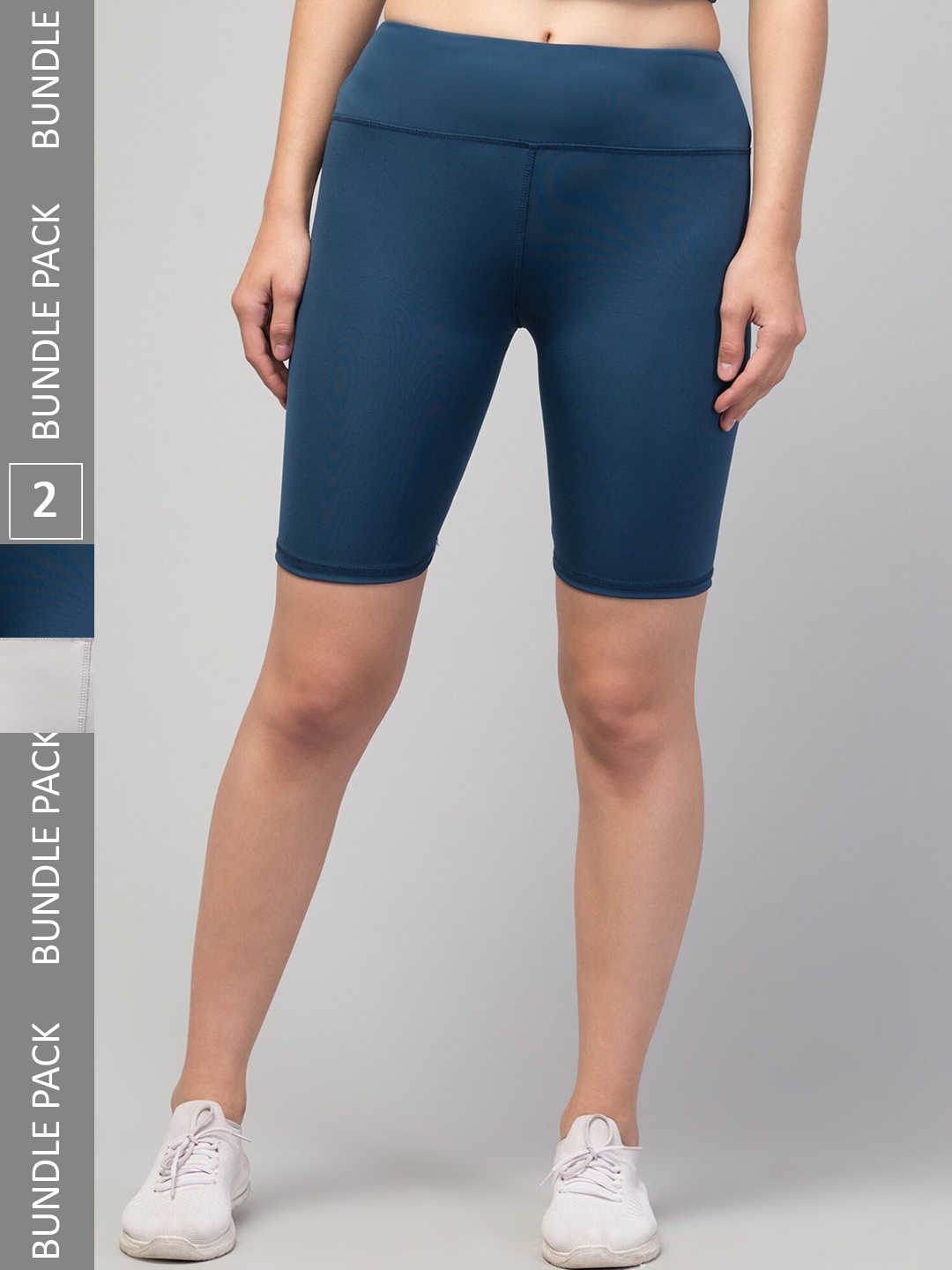 

Apraa & Parma Women Pack Of 2 Skinny Fit Cycling Sports Shorts, Teal