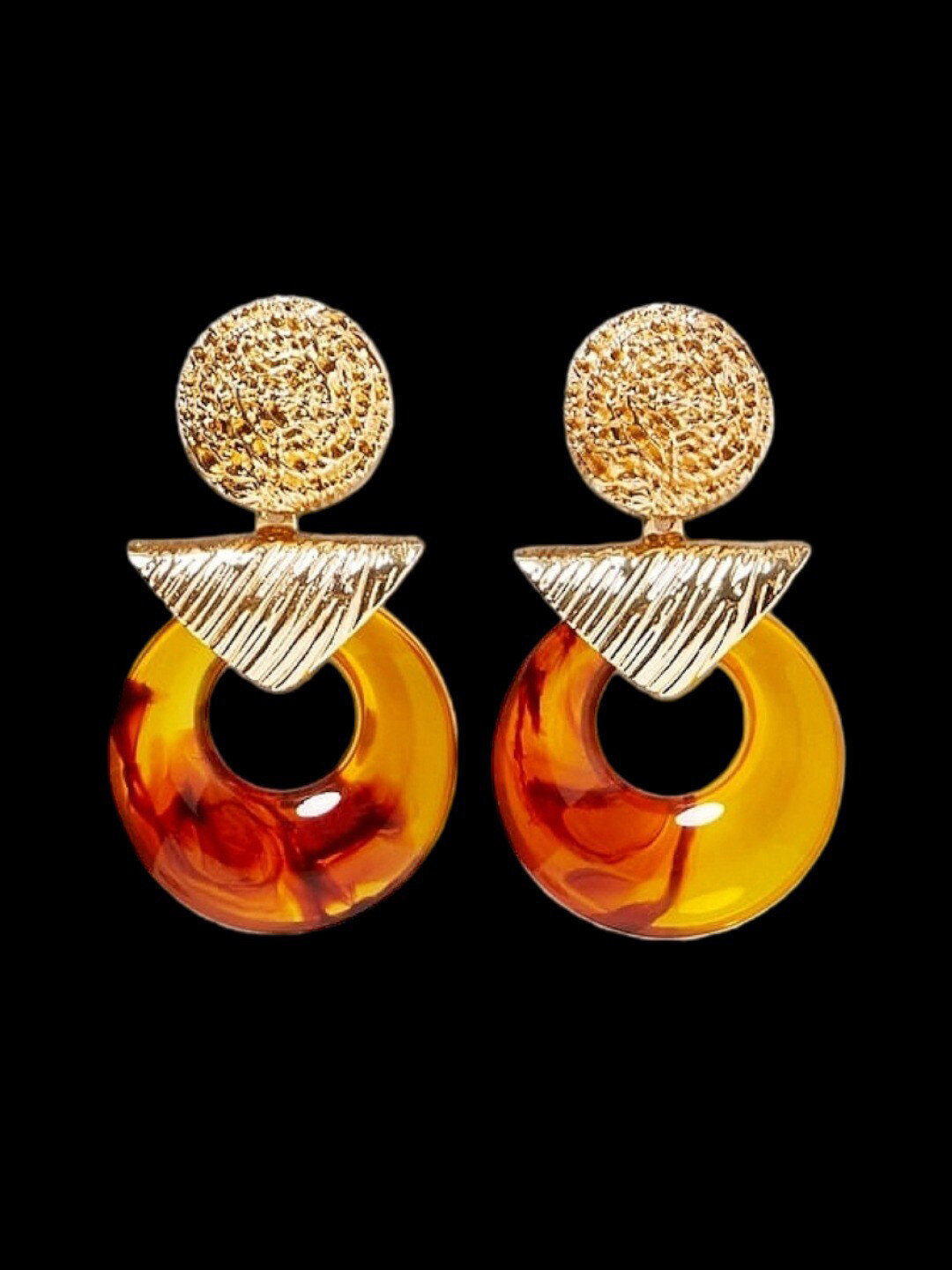 

HOT AND BOLD Gold-Plated Contemporary Drop Earrings