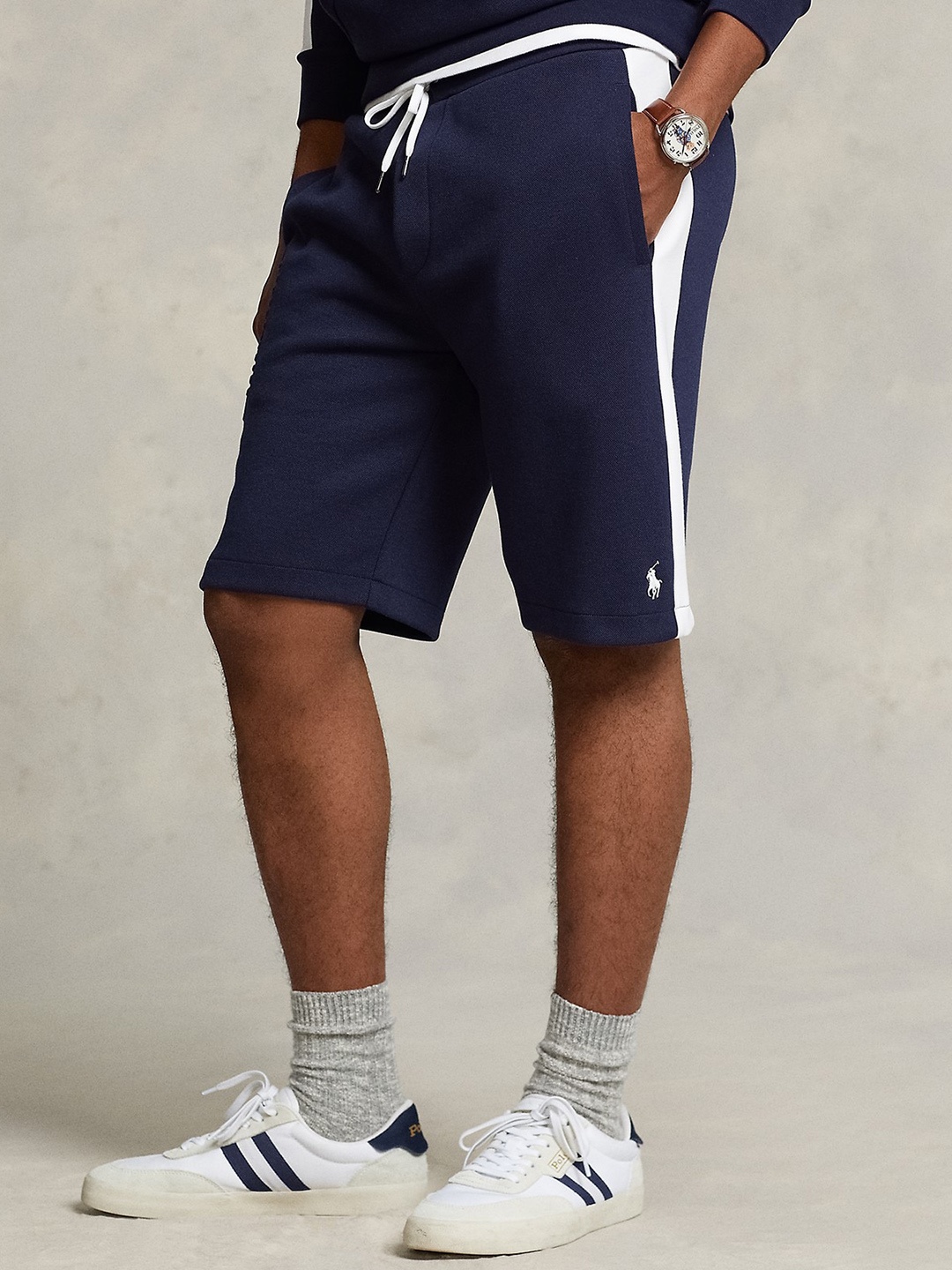 

Polo Ralph Lauren Men Mid-Rise Double-Knit Mesh Short, Navy blue
