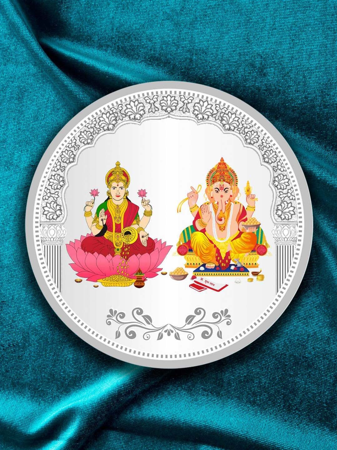 

TEEMOODS Laxmi Ganesh 999 Pure Silver Coin-10 gm