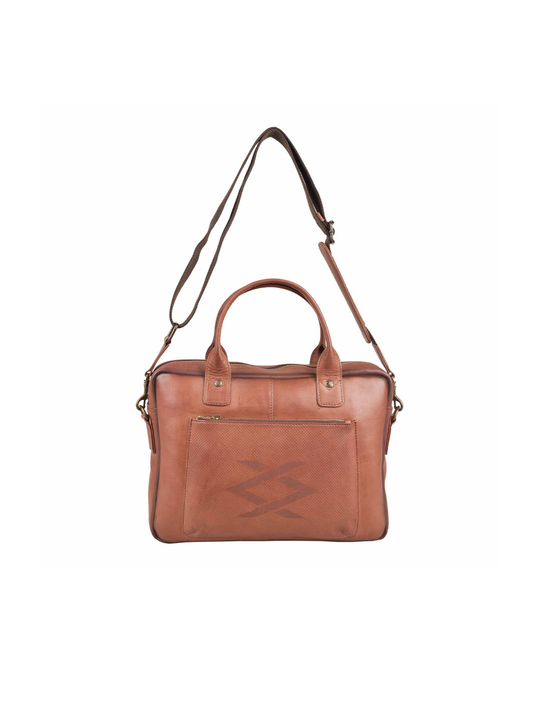 

KOMPANERO Leather Laptop Bag, Tan