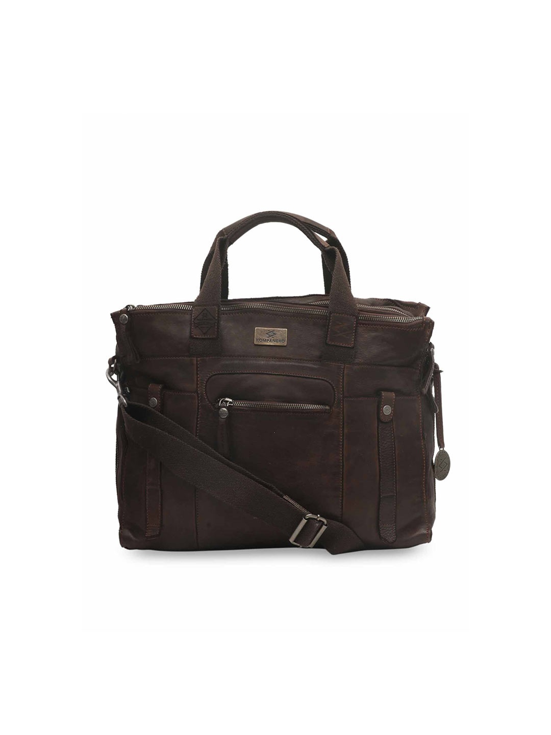 

KOMPANERO Leather Laptop Bag, Brown