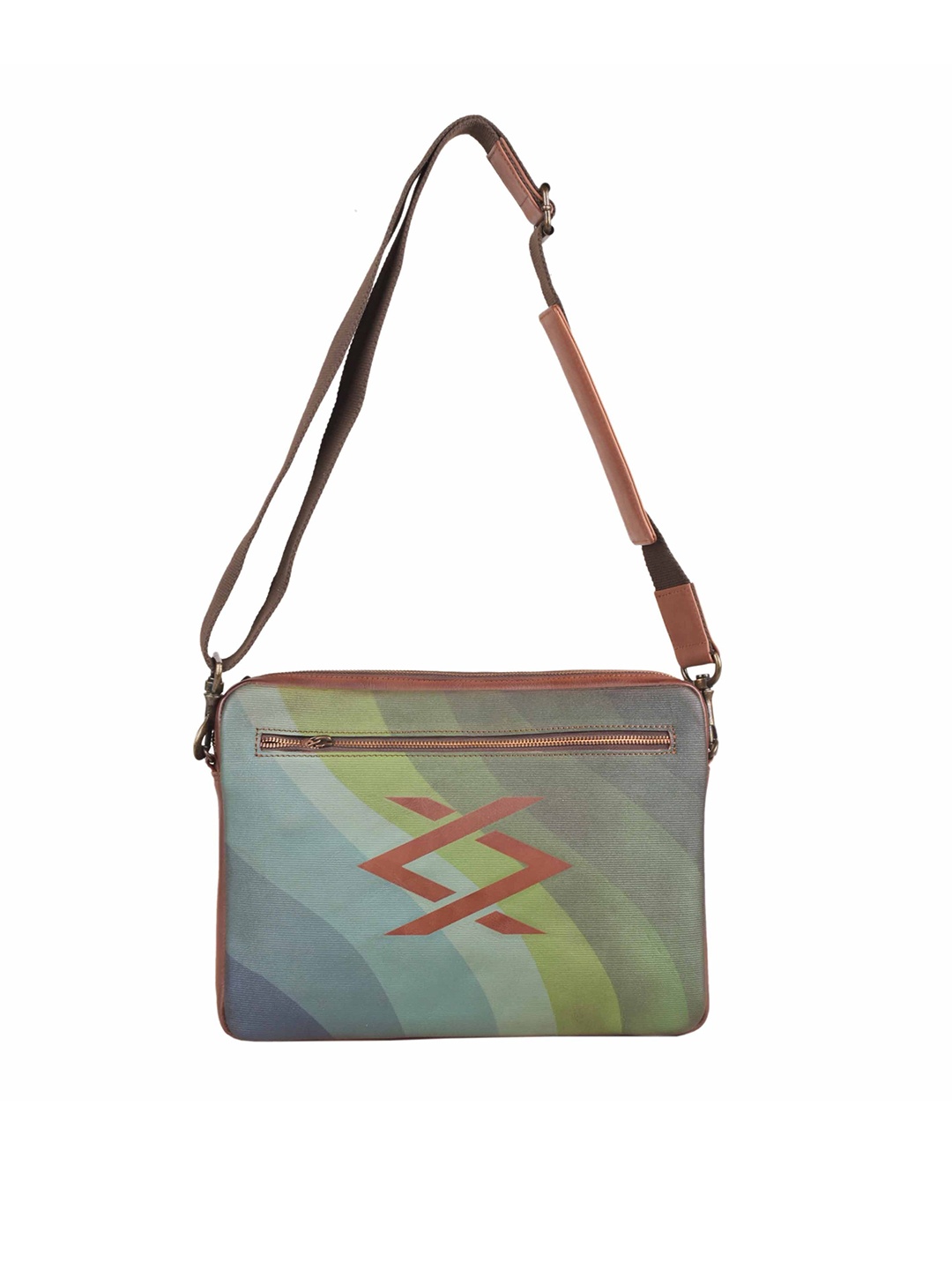 

KOMPANERO Printed Leather Laptop Bag, Tan