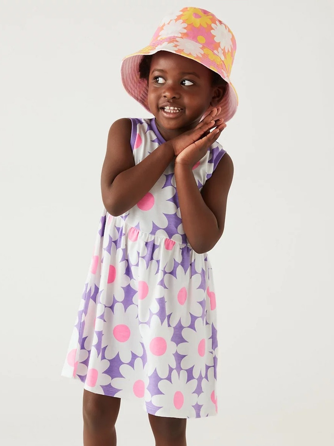 

Marks & Spencer Girls Floral Printed A-Line Dress, Lavender