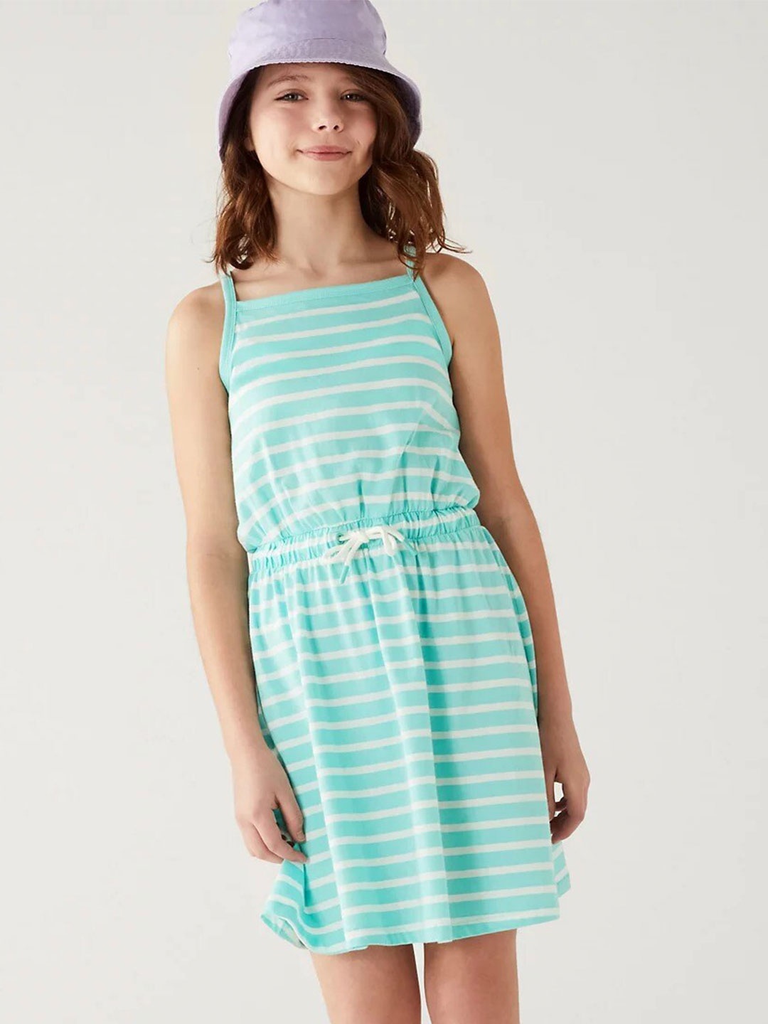 

Marks & Spencer Girls Striped Fit and Flare Dress, Blue