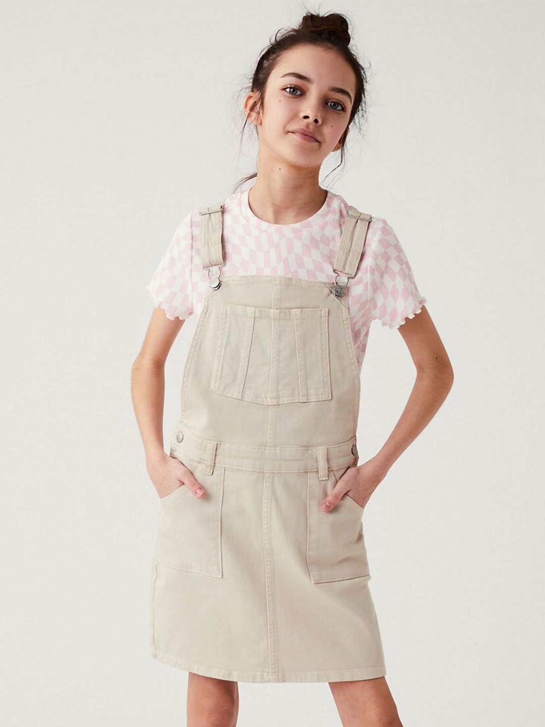 

Marks & Spencer Girls Pinafore Dress, Beige