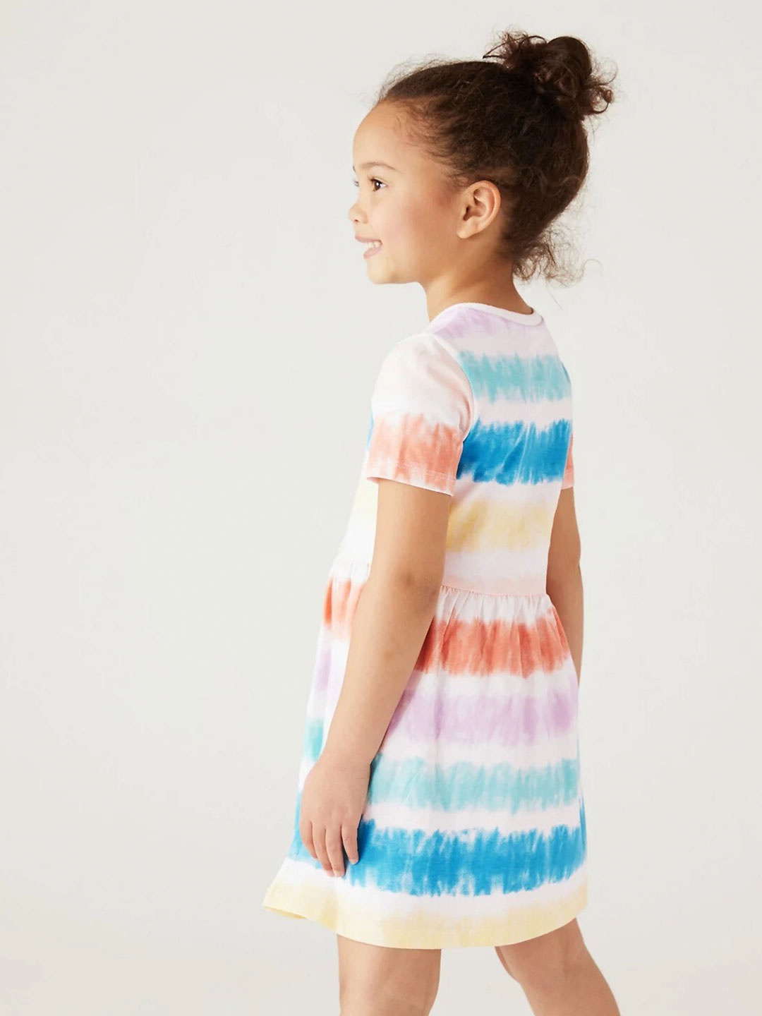 

Marks & Spencer Girls Tie and Dyed Print A-Line Dress, White