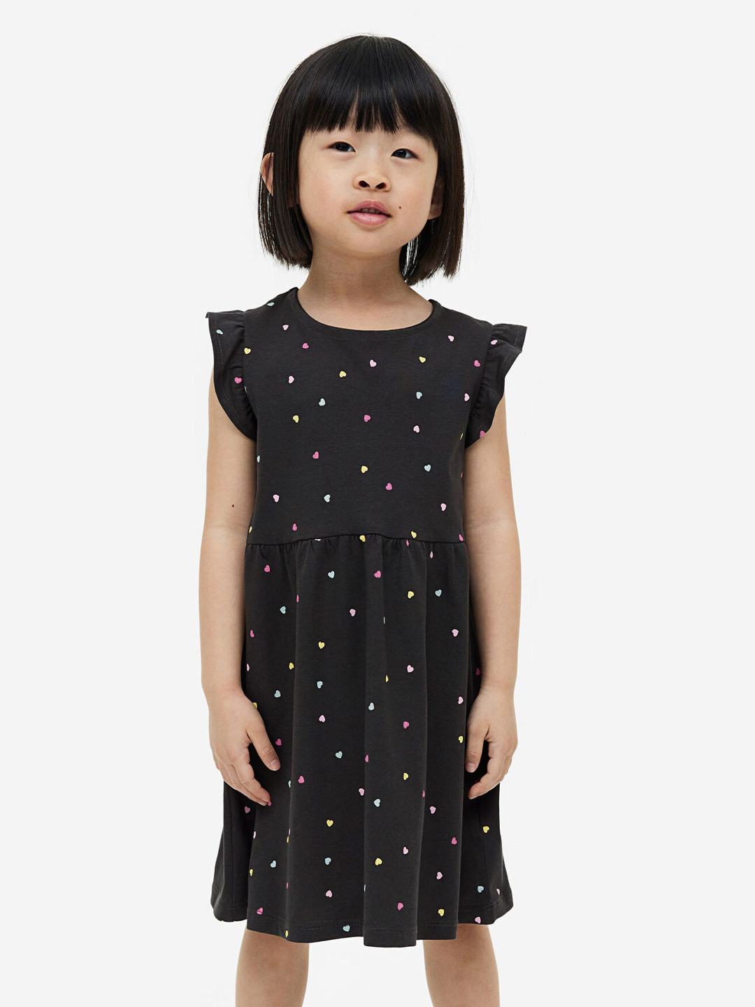 

H&M Girls Pure Cotton Jersey Dress, Grey