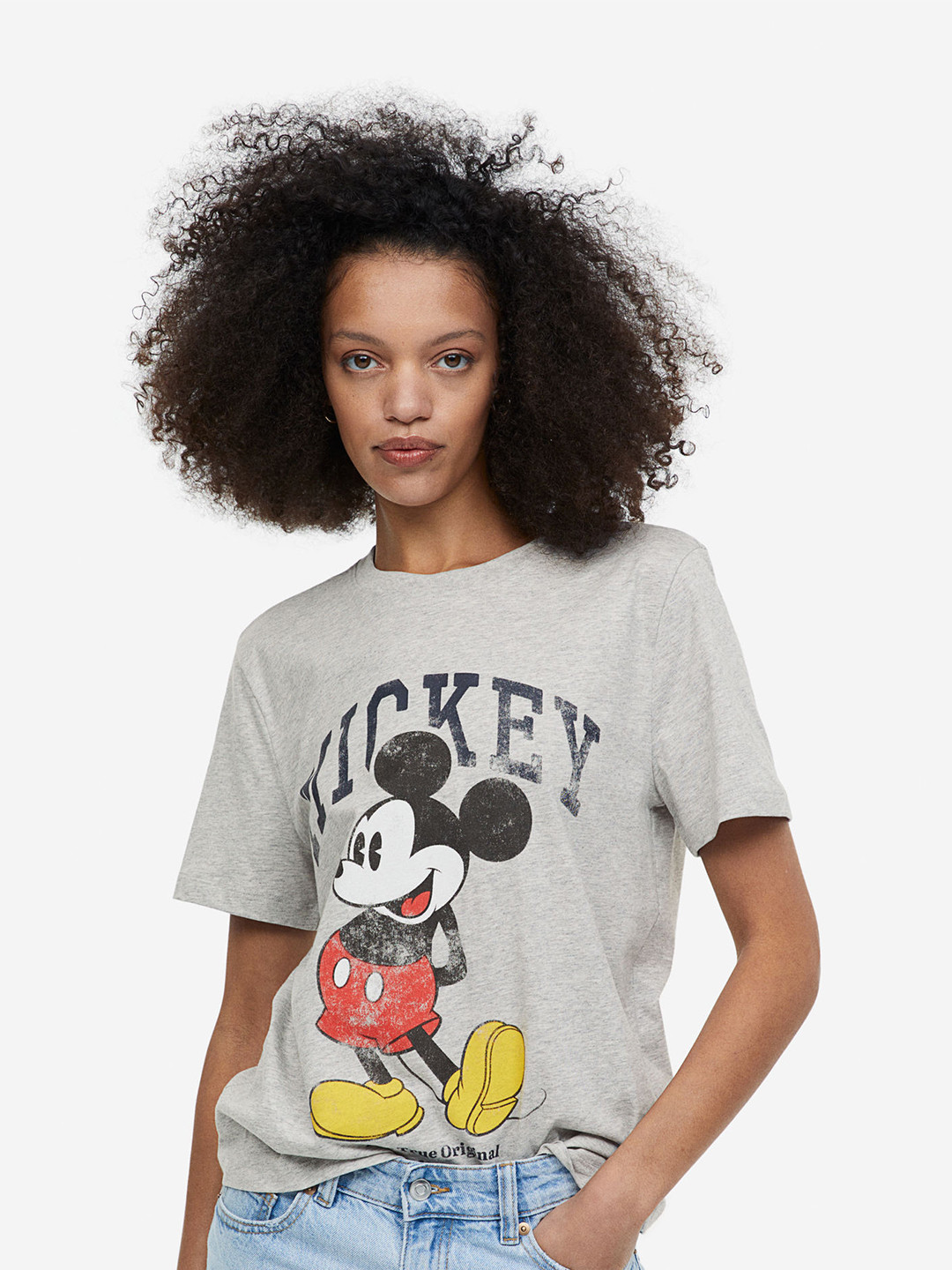 

H&M Pure Cotton T-shirt With A Motif, Grey