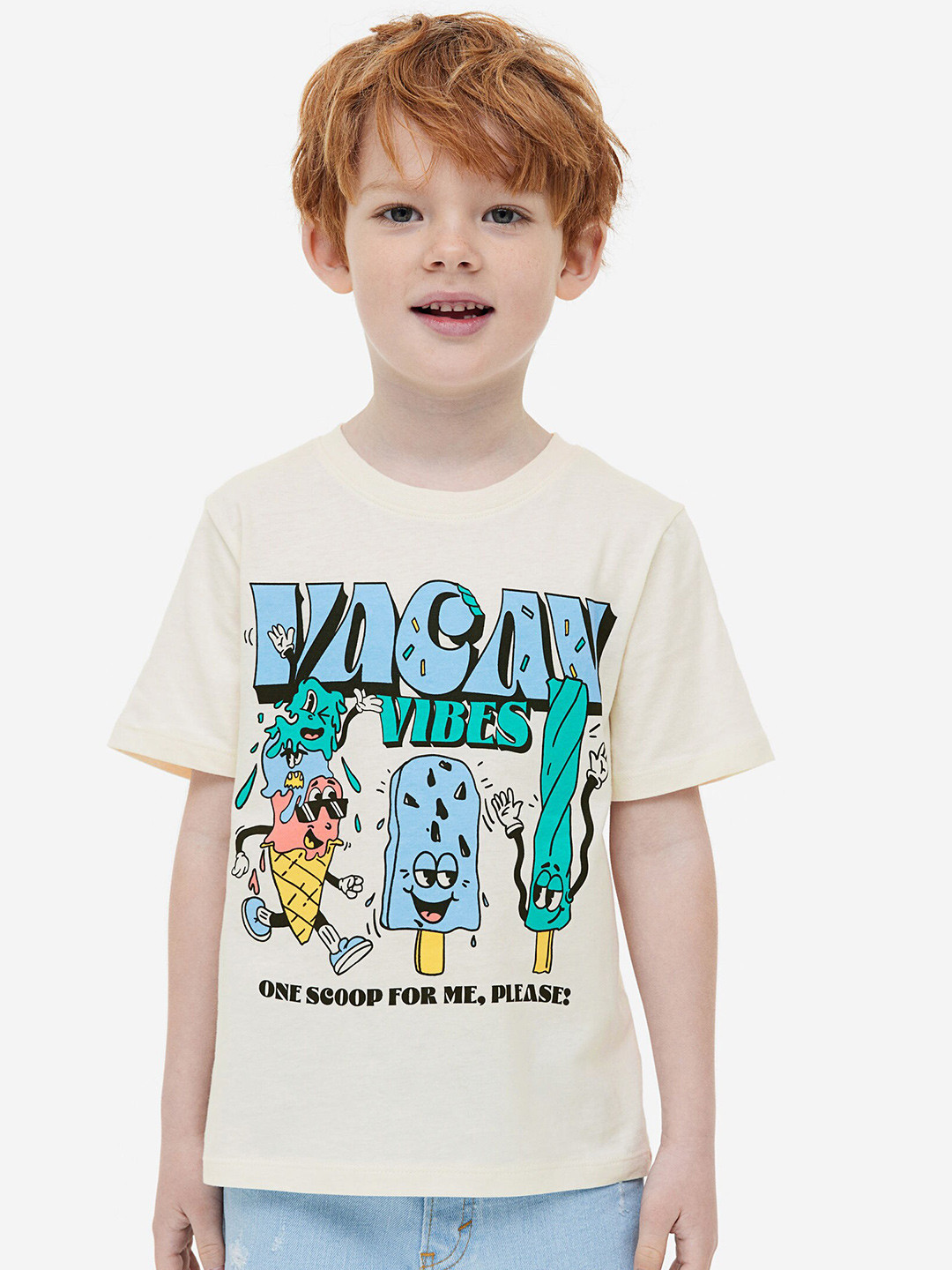 

H&M Boys Pure Cotton T-Shirt, Beige