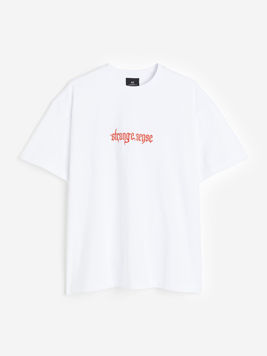 

H&M Men Relaxed Fit Printed Pure Cotton T-shirt, White