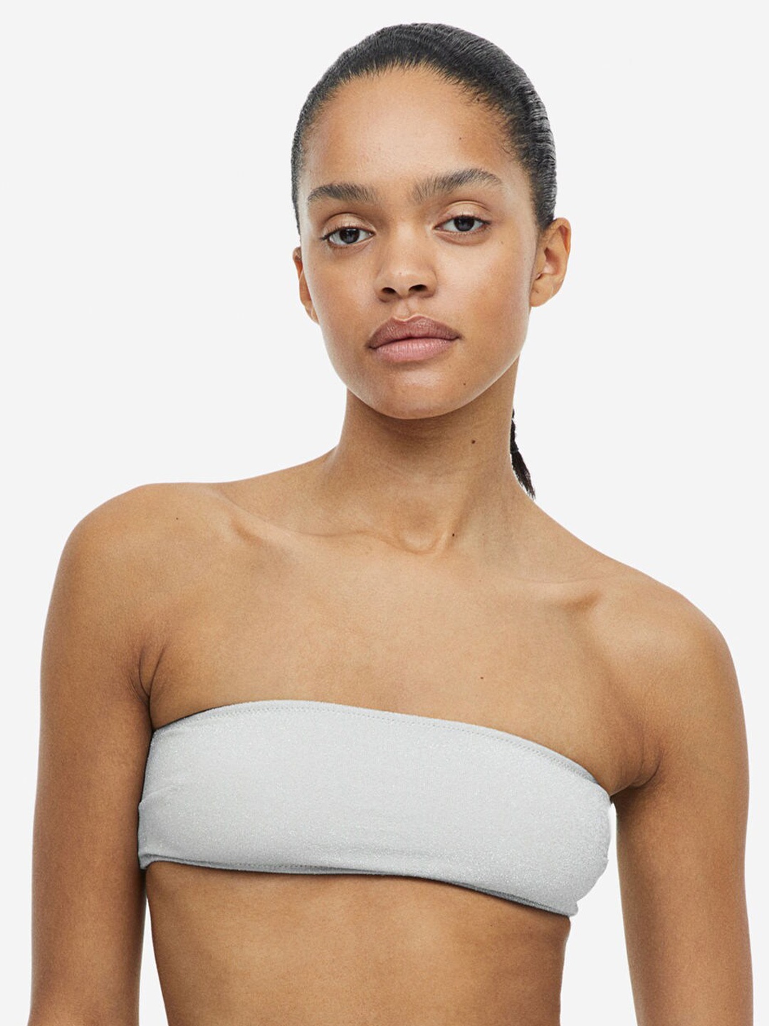 

H&M Padded Bandeau Bikini Bra, Grey