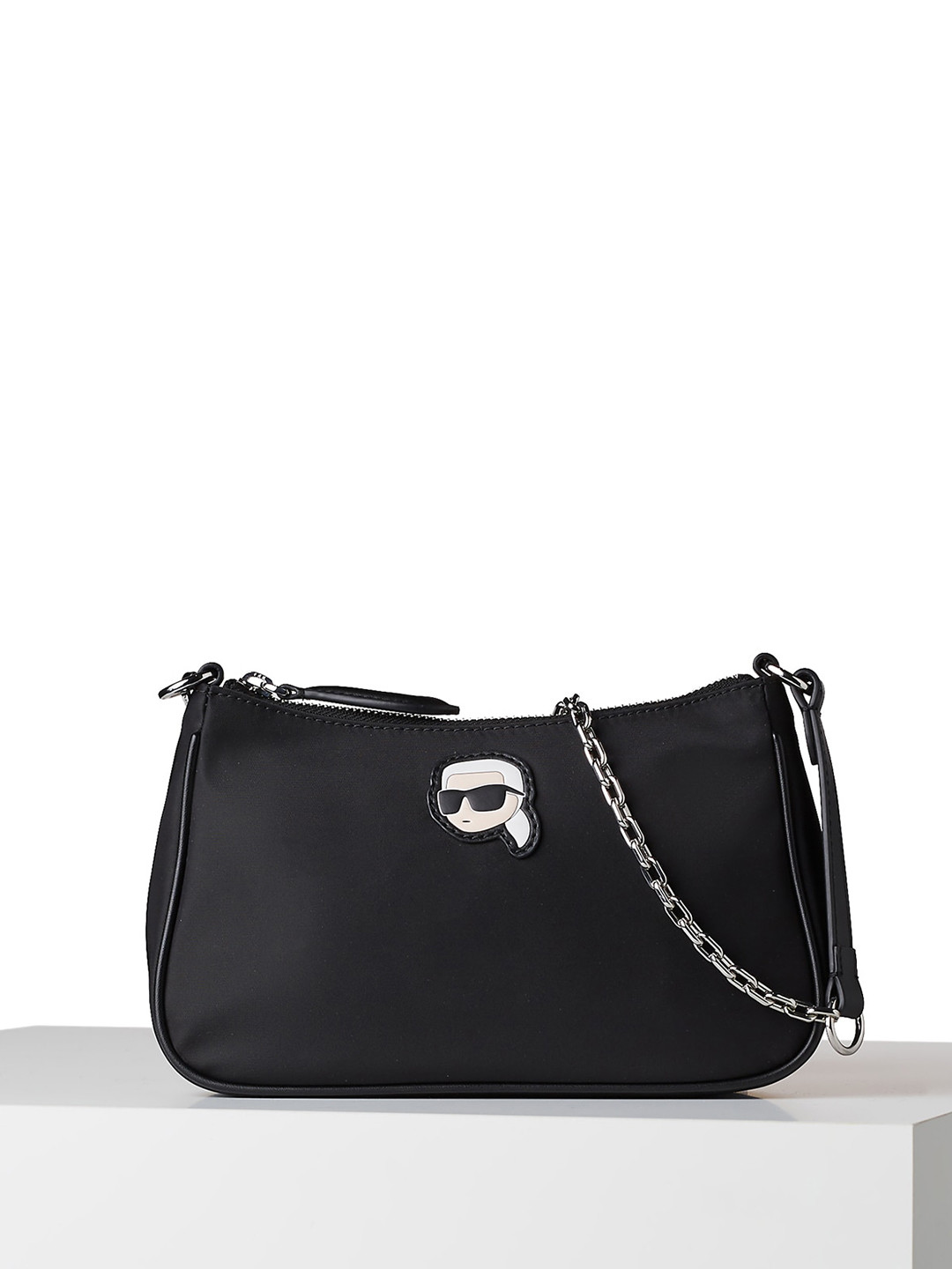 

Karl Lagerfeld Printed Structured Handheld Bag, Black