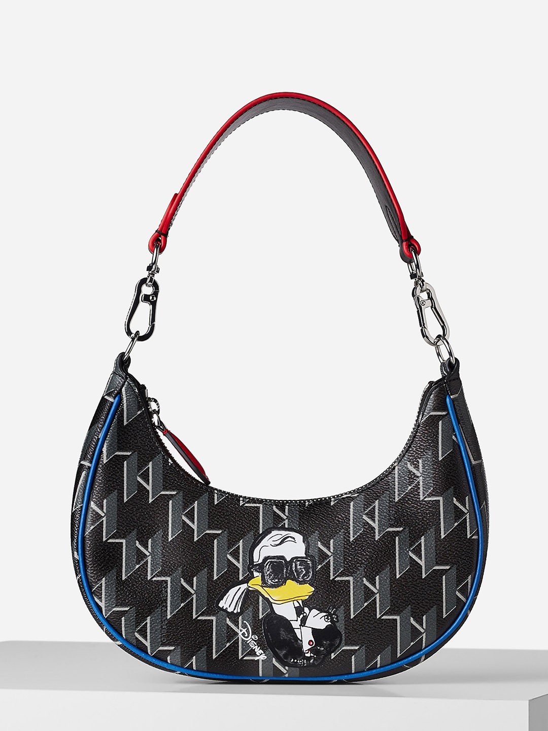 

Karl Lagerfeld Printed Structured Hobo Bag, Black