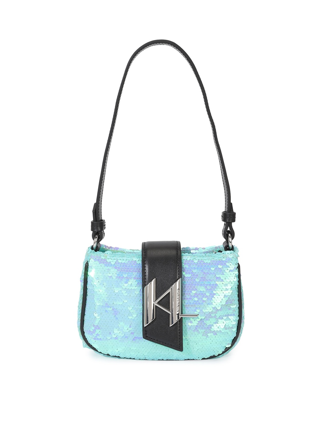 

Karl Lagerfeld Embellished Leather Structured Handheld Bag, Blue