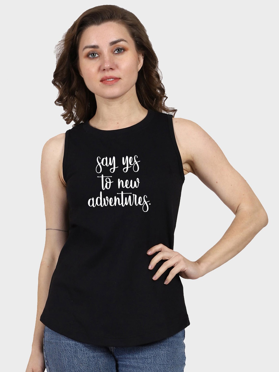 

T-SHIRT TRUCK Typography Printed Cotton T-shirt, Black