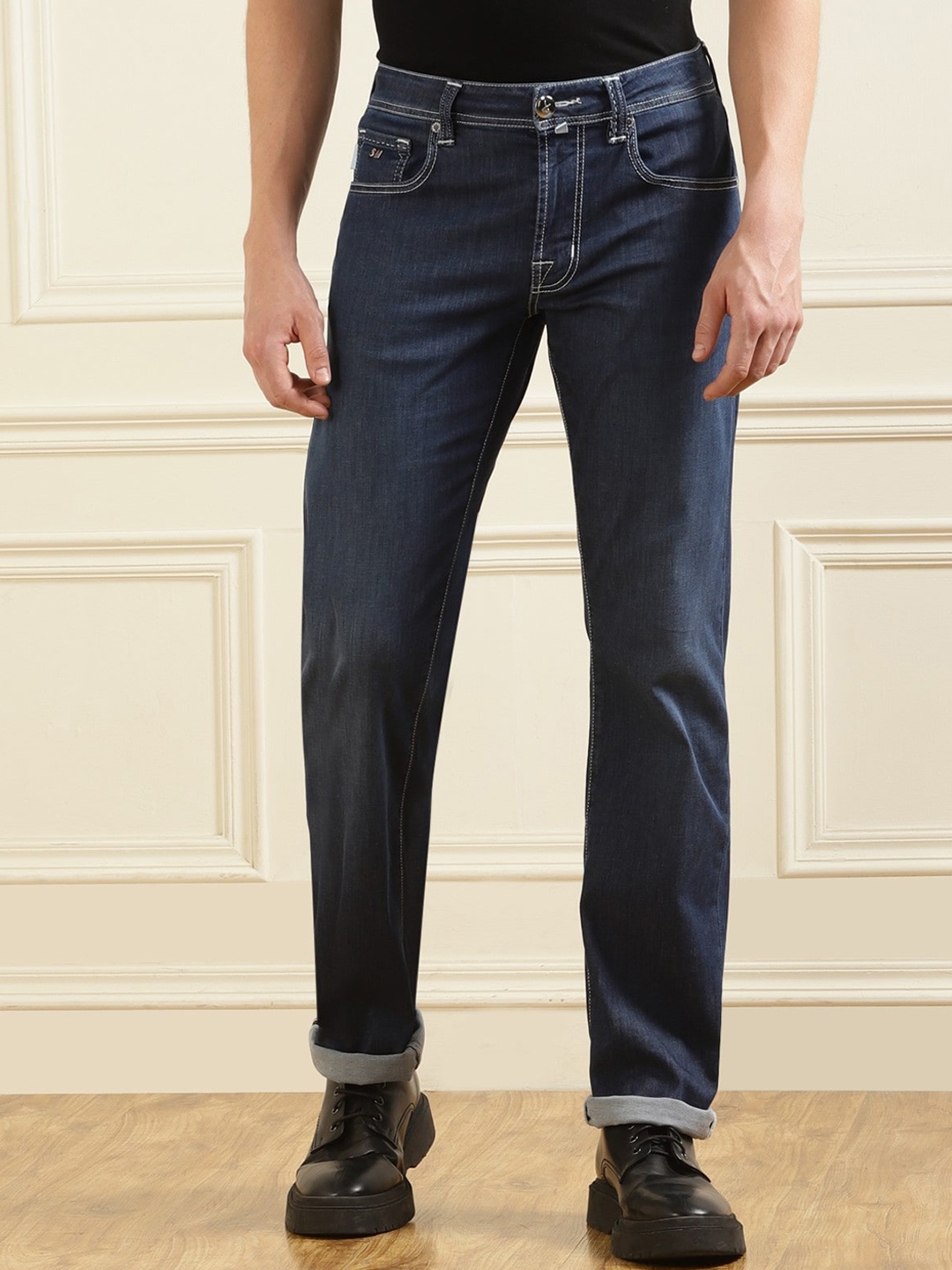 

Tramarossa Men Mid-Rise Straight Fit Jeans, Navy blue
