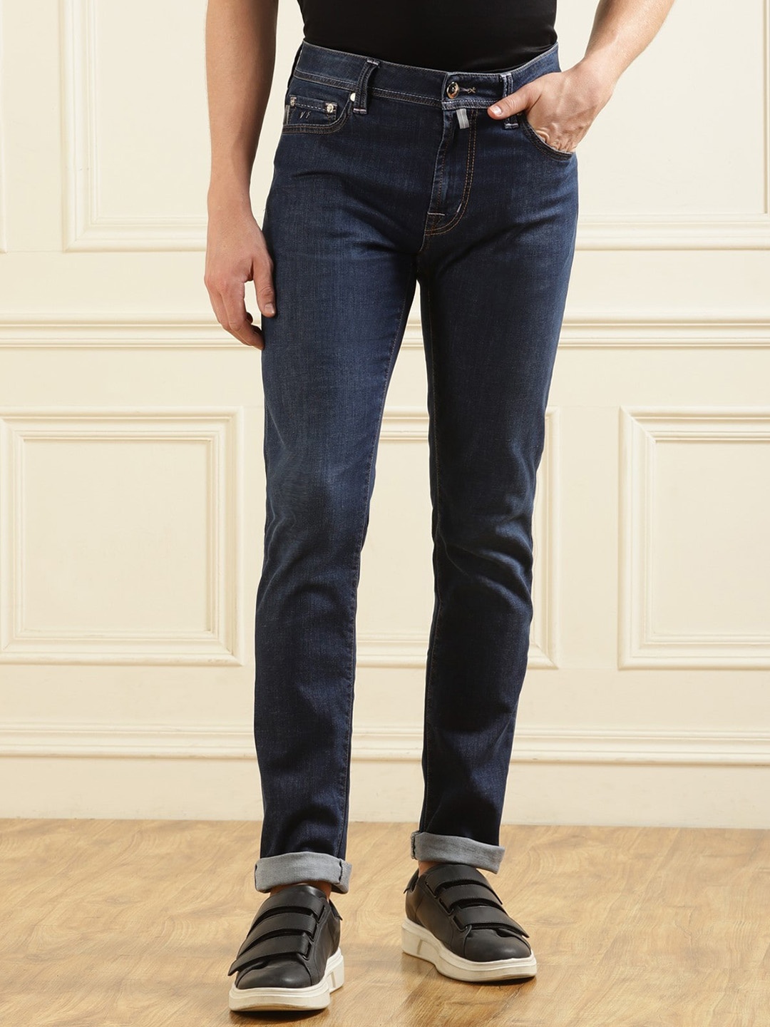 

Tramarossa Men Clean Look Mid Rise Straight Fit Jeans, Navy blue