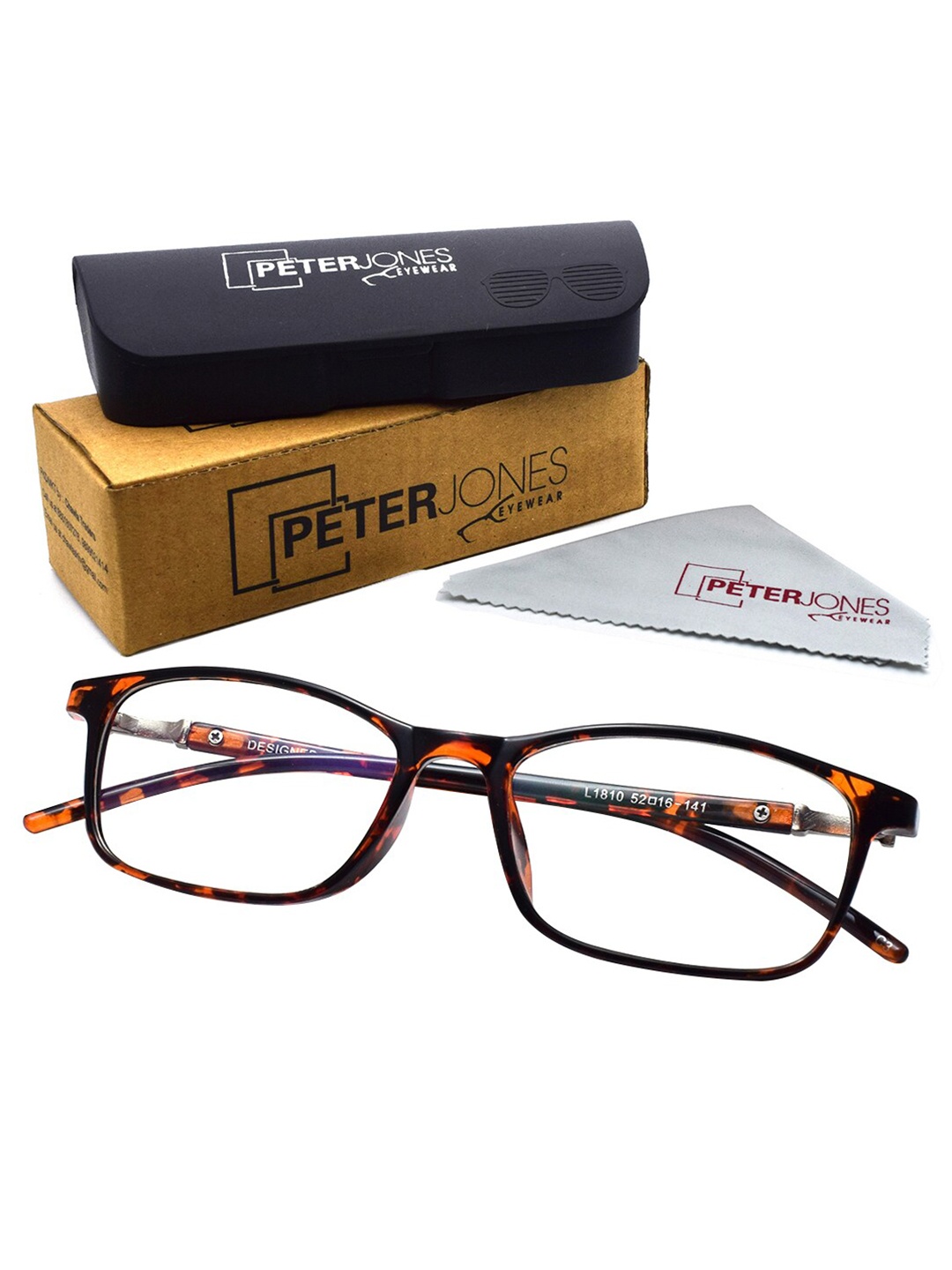 

Peter Jones Eyewear Abstract Full Rim Rectangle Frame 1810DA_F, Brown