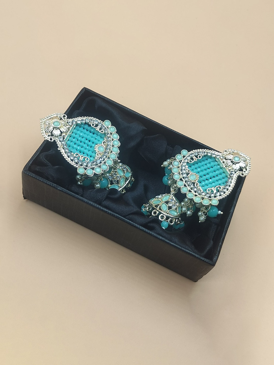 

Rhymee Gold-Plated Classic Kundan & Beaded Drop Earrings