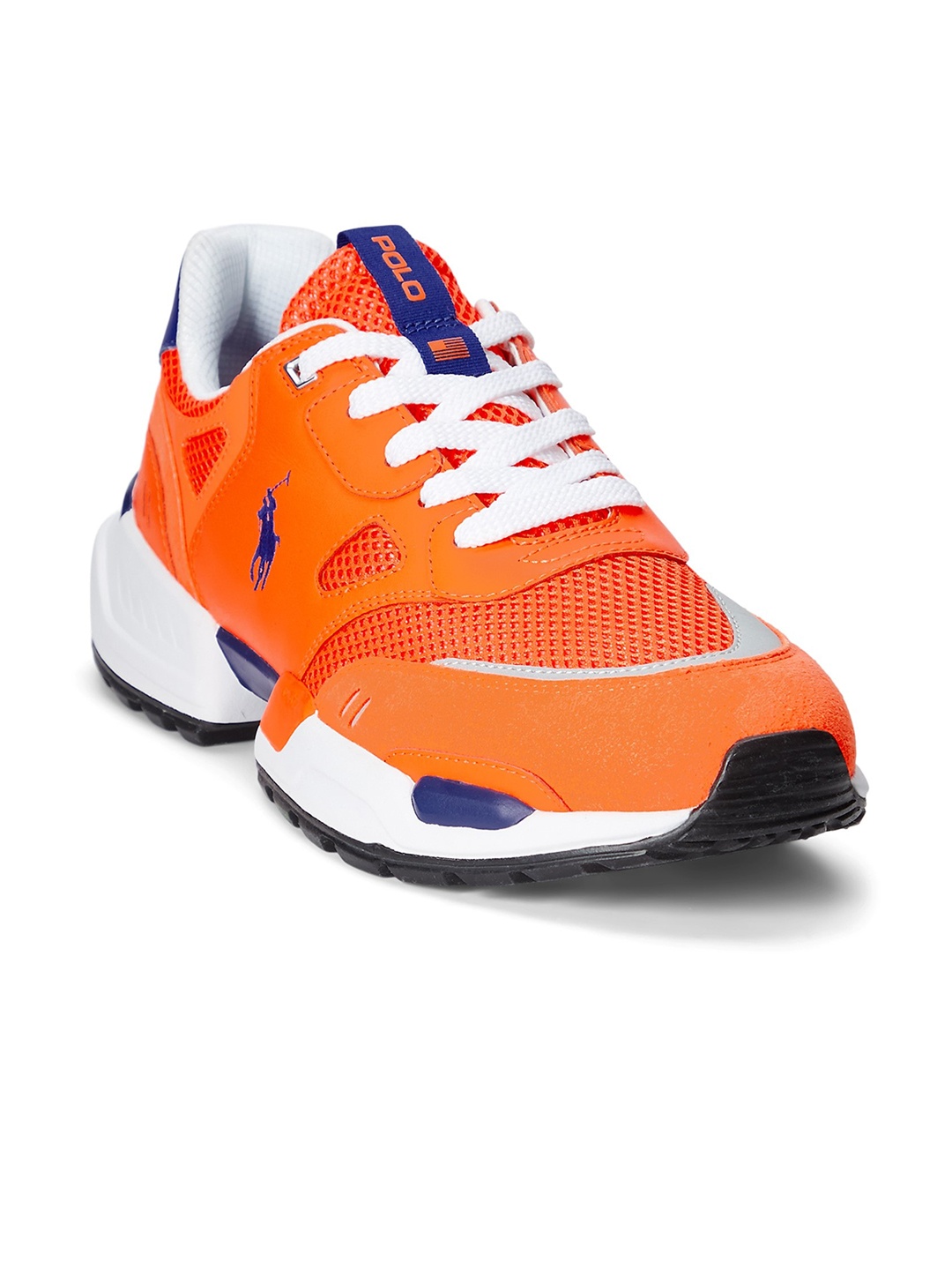 

Polo Ralph Lauren Men Woven-Design Comfort Insole Leather Contrast Sole Sneakers, Orange
