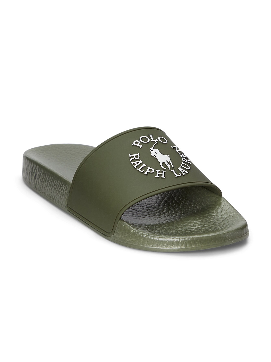 

Polo Ralph Lauren Men Brand -Logo Printed Sliders, Olive