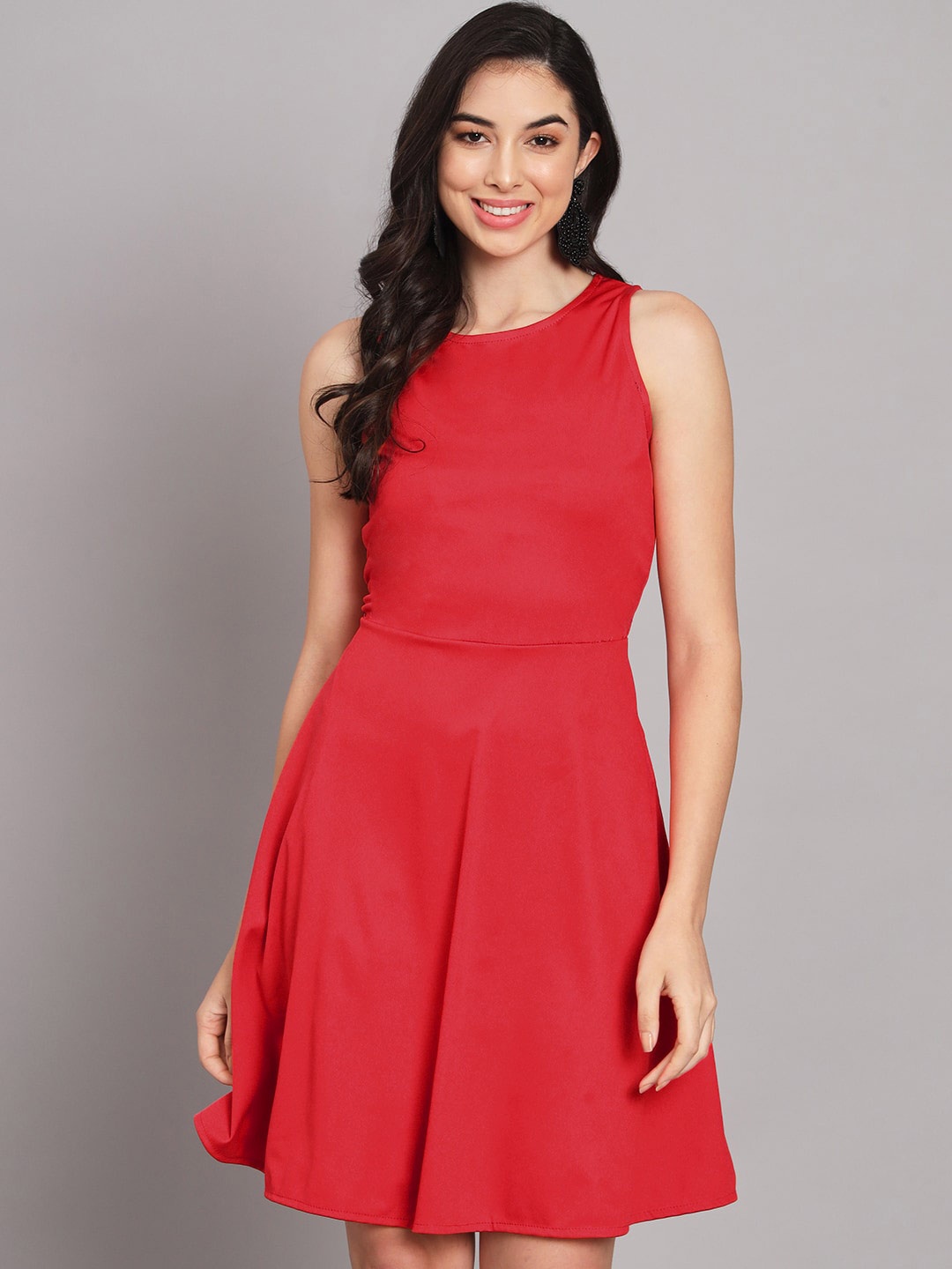 

VAARARO Sleeveless Fit & Flare Dress, Red