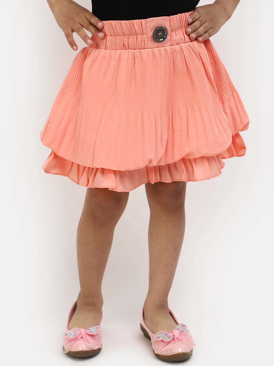 

V-Mart Girls Gathered Or Pleated A-Line Skirt, Pink