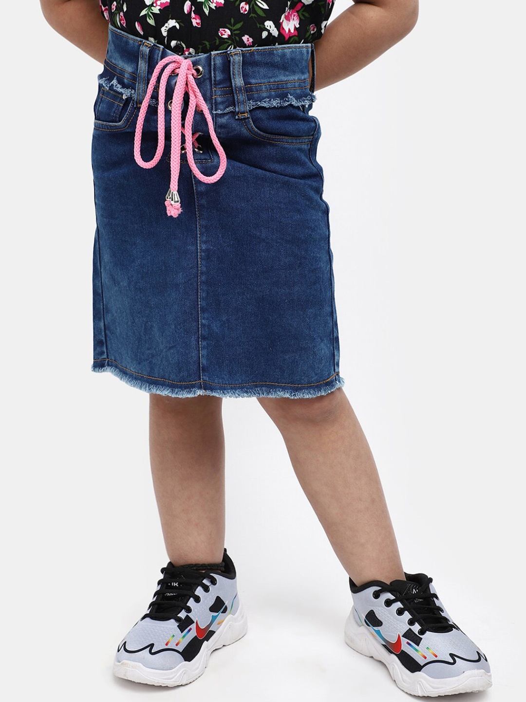 

V-Mart Girls Denim A-Line Skirt, Blue