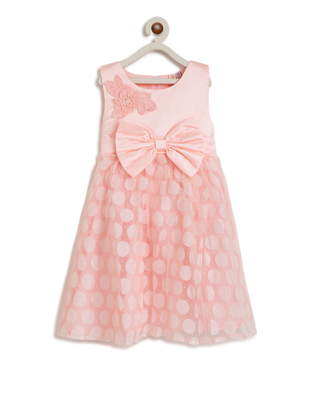 

Kids On Board Girls Bow Detail A-Line Dress, Peach