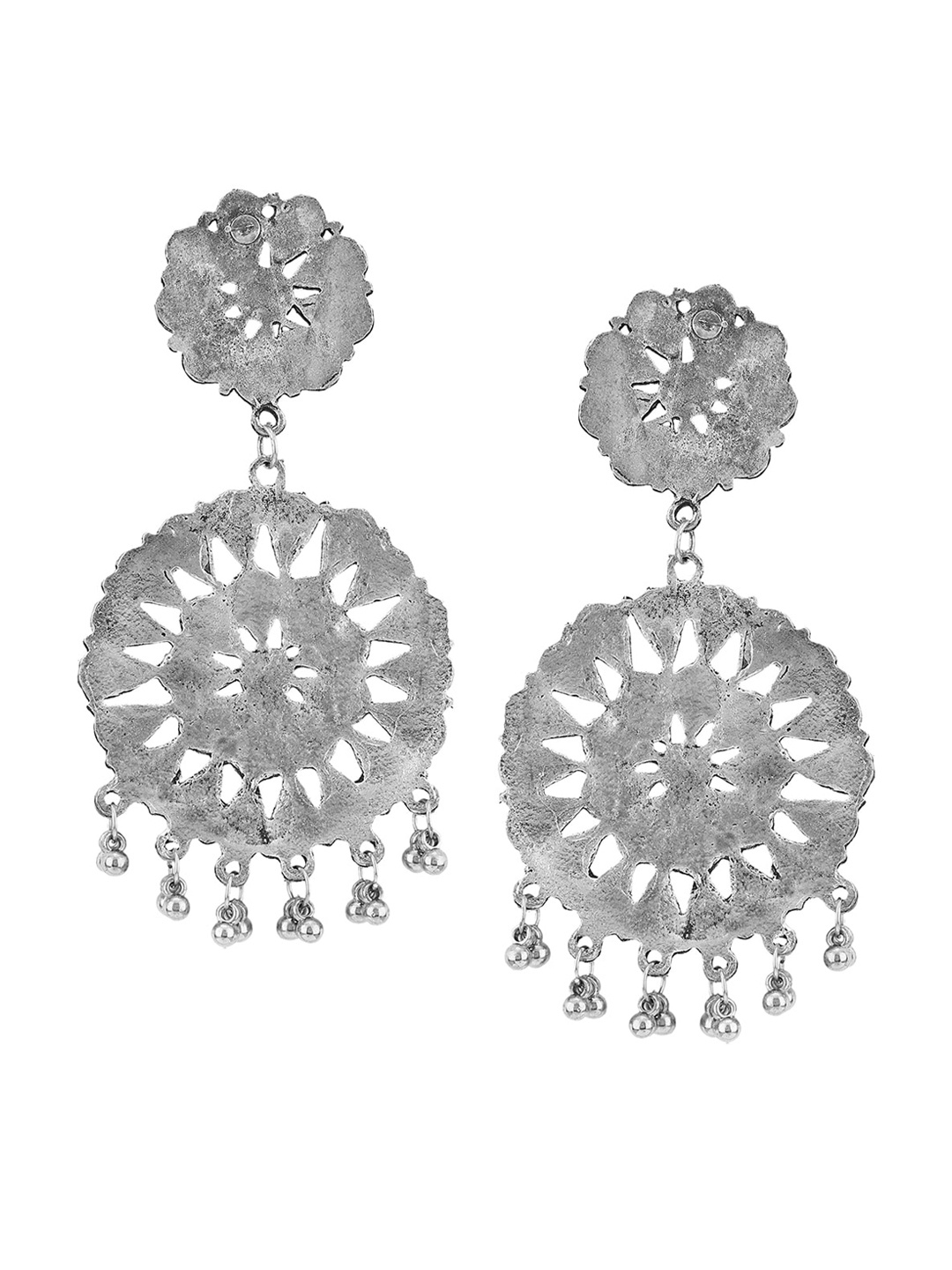 

Samridhi DC Set Of 2 Silver-Plated Contemporary Oxidised Drop Earrings