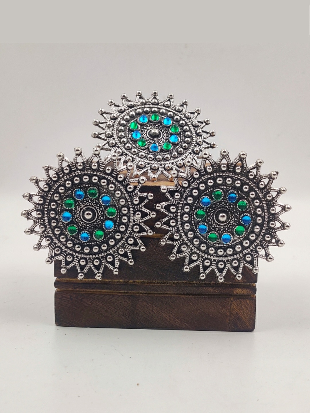 

Samridhi DC Silver-Plated Contemporary Studs Earrings with Rings