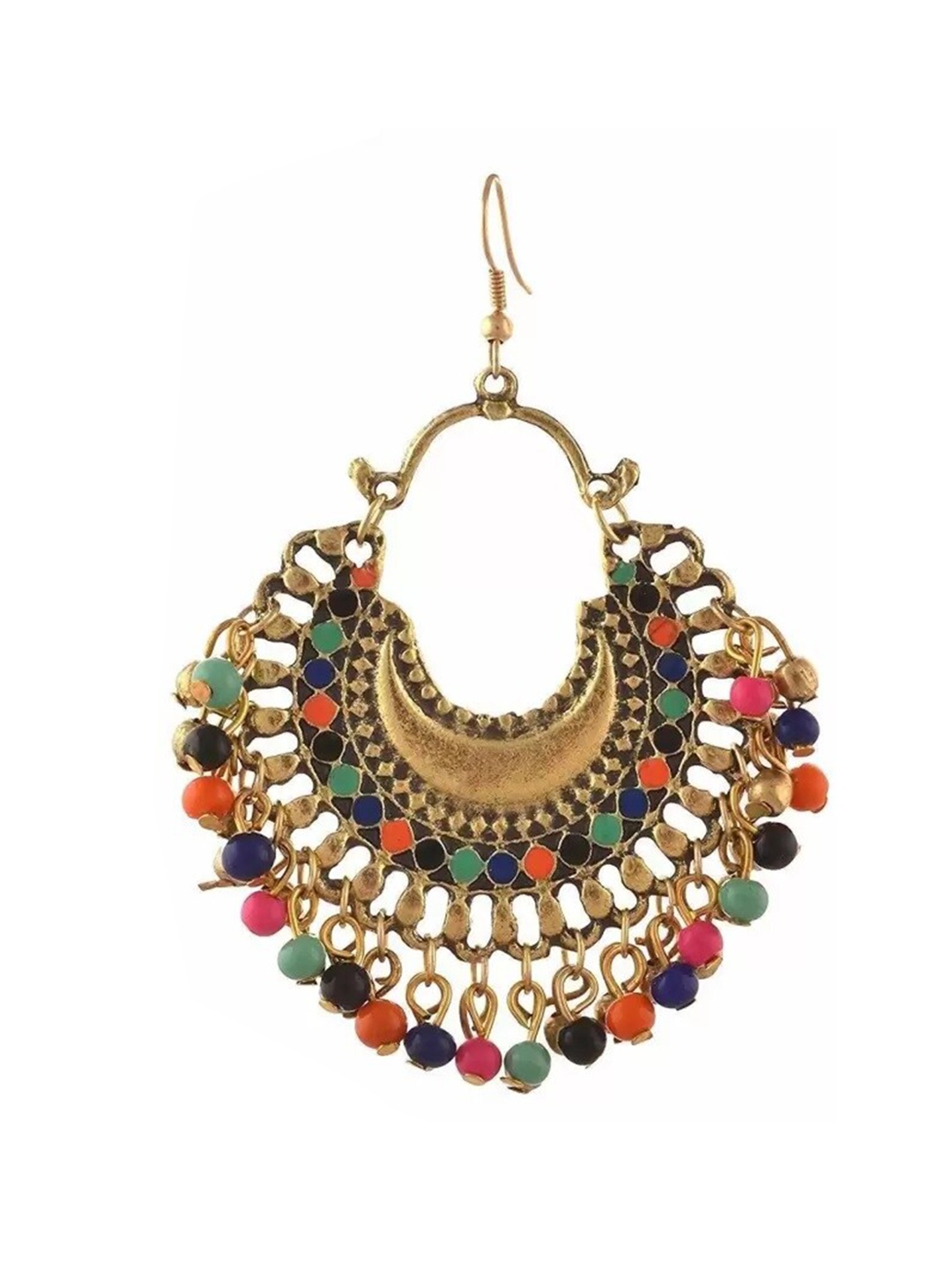 

Samridhi DC Gold-Plated Contemporary Chandbalis Earrings, Silver