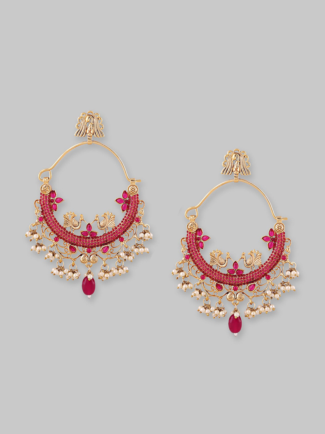 

Samridhi DC Gold-Plated Contemporary Chandbalis Earrings